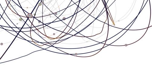 Multi color connected lines and dots network 3d illustration
