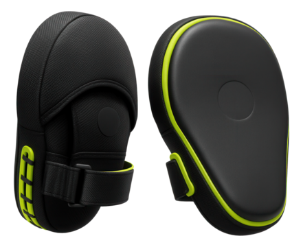 Compact hand mitts with wrist straps for precision striking exercises