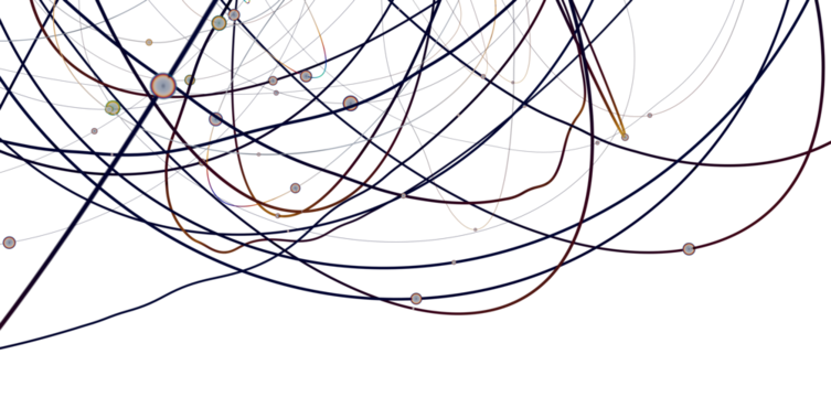 Multi color connected lines and dots network 3d illustration