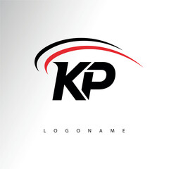 KP Modern Minimalist Letter Monogram Logo - Sleek Stylish Branding & Visual Identity Design