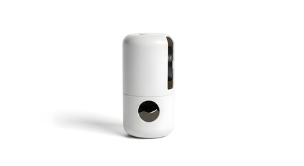 Modern vertical container with top and side openings