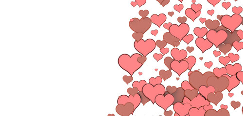 realistic isolated heart confetti on the transparent background for decoration and covering. Concept of Happy Valentine's Day, wedding and anniversary in transparent PNG