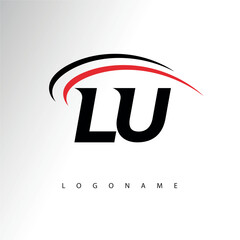 LU Modern Minimalist Letter Monogram Logo - Sleek Stylish Branding & Visual Identity Design