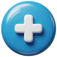 Obraz premium Blue plus sign icon isolated on transparent background for web design