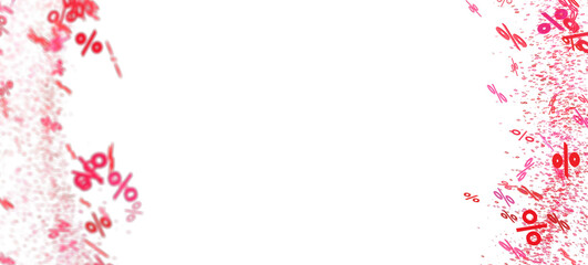 Abstract background with pink and red percentage symbols. Perfect for sale banners and promotions.