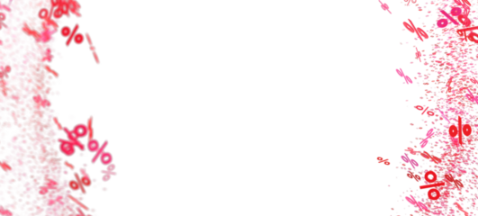 Abstract background with pink and red percentage symbols. Perfect for sale banners and promotions.