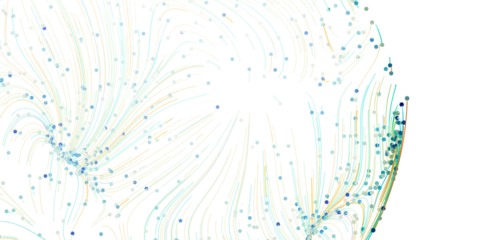 Colorful abstract background with flowing lines and dots. Perfect for tech, science, or design projects.