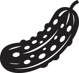 Pickle Silhouette – Black and White Vegetable Illustration