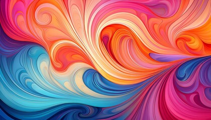 Obraz premium abstract colorful swirls background with vibrant pink orange and blue hues