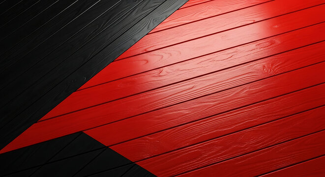 Bold red and black diagonal pattern on textured surface