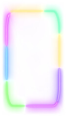 HUD tech neon rectangle frame with vibrant RGB glow, perfect for social media futuristic, game streaming background. sci-fi digital content .