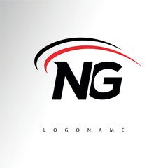 NG Modern Minimalist Letter Monogram Logo - Sleek Stylish Branding & Visual Identity Design