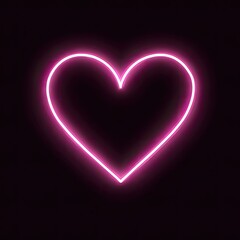 A glowing pink neon heart shape (1)