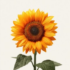 Obraz premium A vibrant sunflower, centered on a plain white background. 