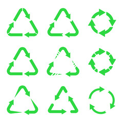 Recycle Symbol Vector Set &ndash; Eco Friendly Icons and Sustainability Signs Collection