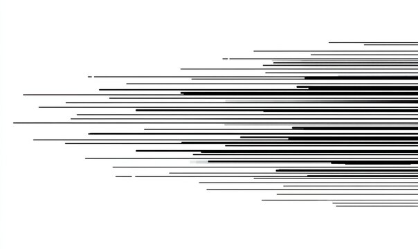 Abstract graphic design of diagonal lines in varying shades of gray and black, radiating outward from a central point, creating a sense of speed or motion