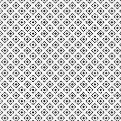 Black and White Vector Seamless Pattern with Diamonds, Stars, and Rhombuses. Minimal Geometric Texture