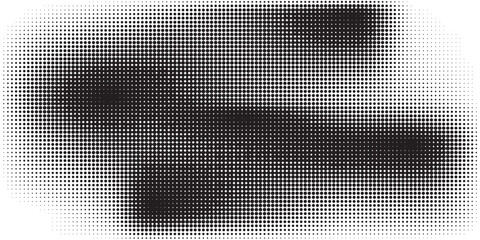 Grunge halftone gradient background. Faded grit noise texture. White and black sand wallpaper. Retro pixelated backdrop. Anime or manga style comic overlay. Vector graphic design textured template