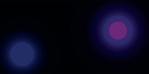 Abstract Glowing Circles With Blue And Purple Gradient On Dark Background, Minimal Geometric Art Design, Futuristic, Technology, Digital, Pattern.