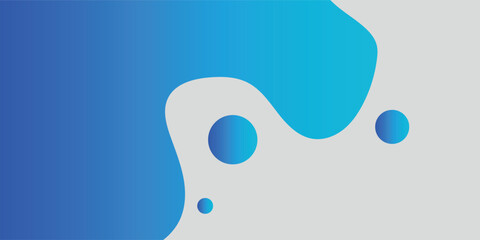 Abstract Blue Gradient Liquid Shapes With Floating Circles, Modern Minimal Fluid Design Perfect For Backgrounds, Digital Art, And Creative Projects.