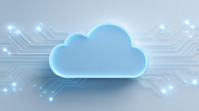 Digital Cloud with Circuit Design on Modern Background