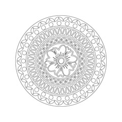 Geometric mandala concentric circular ornament