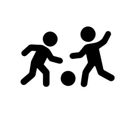 children playing vector icon - safety symbol