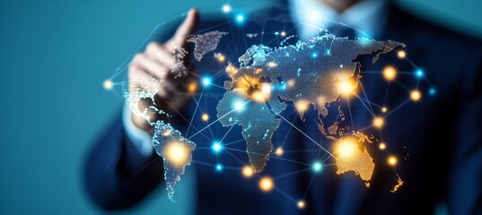 Global Business Network Concept Diverse Professionals Collaborating and Communicating Worldwide