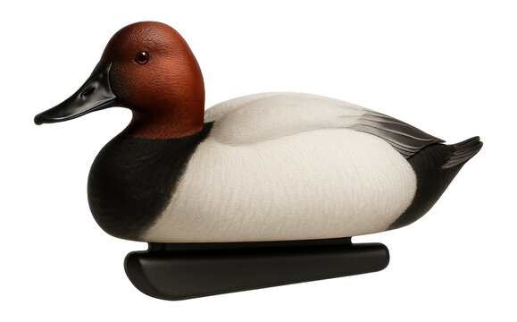 Floating canvasback duck decoy with weighted keel for pond placement