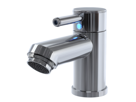 Smart digital faucet with temperature LED indicator ? professional visual for food preparation content