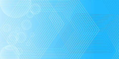 Abstract Blue Wave Line Background With Bokeh Light. Modern Banner. Technology Wallpaper. Vector Illustration