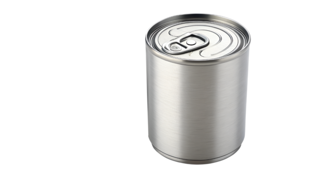 blank can of soda , blank silver aluminum beverage tin can isolated on transparent background