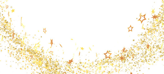 Sparkling gold stars on white. Perfect for holidays, celebrations, and festive designs.