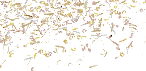 Celebrate with this festive image of falling gold and rose gold confetti. Perfect for backgrounds, invitations, and more!