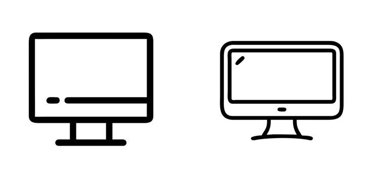 Desktop Monitor Icon, Computer Display, Screen Device, PC Monitor, Digital Screen