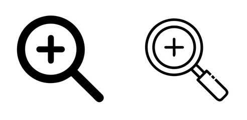 Magnifying Glass Zoom Icon, Search Symbol, Zoom In Button, Magnifier Lens, UI Search Tool
