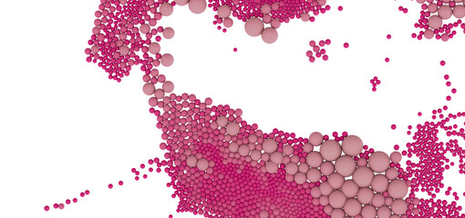 Pink spheres on white background.  Great for design, texture, and abstract concepts.