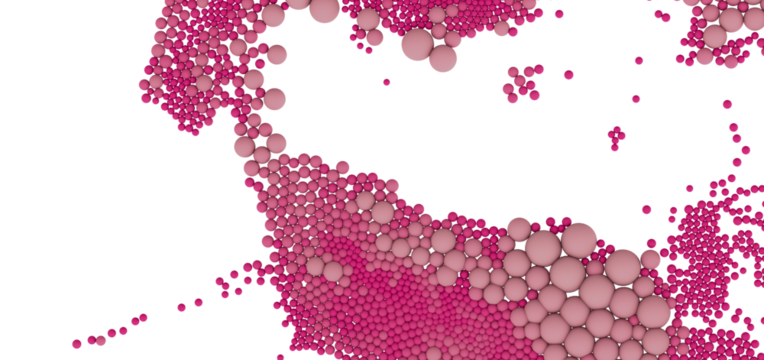 Pink spheres on white background.  Great for design, texture, and abstract concepts.