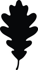 Illustrator Oak leaf simple black and white Silhouette vector