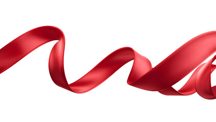 Flowing red ribbon isolated