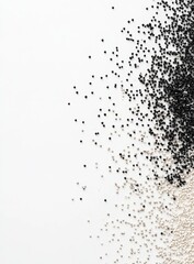 Obraz premium Abstract Black and White Beads Scattered on White Background