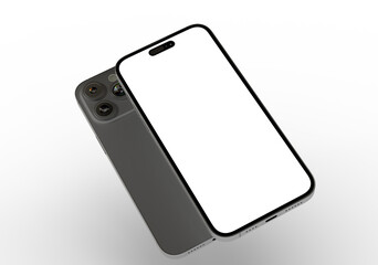 High-quality photo of a modern smartphone with a blank screen, perfect for app presentations or website mockups.