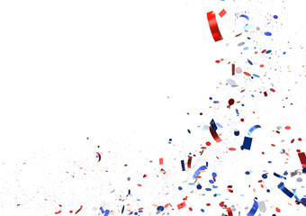 Confetti - American national colors. USA Presidents Day, American Labor day, Memorial Day, US...