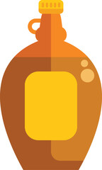 Glass bottle full of maple syrup, with blank label, ideal for branding or packaging presentations