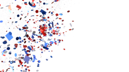 Confetti - American national colors. USA Presidents Day, American Labor day, Memorial Day, US election concept.