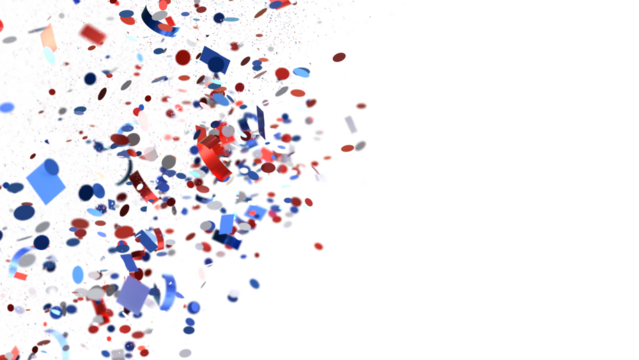 Confetti - American national colors. USA Presidents Day, American Labor day, Memorial Day, US election concept.