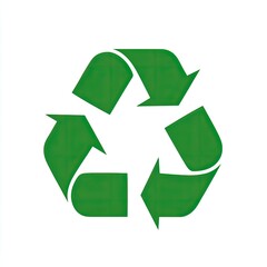 Obraz premium Green recycling symbol, three interconnected arrows