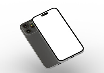 High-quality photo of a modern smartphone with a blank screen, perfect for app presentations or website mockups.