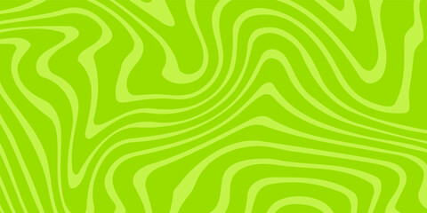 Abstract green background with hypnotic wavy lines pattern. Fresh and natural background
