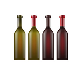 Wine bottle. Vector 3d clipart isolated on white background.